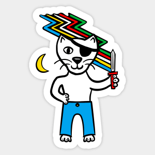 Disabled flag pirate cat Sticker